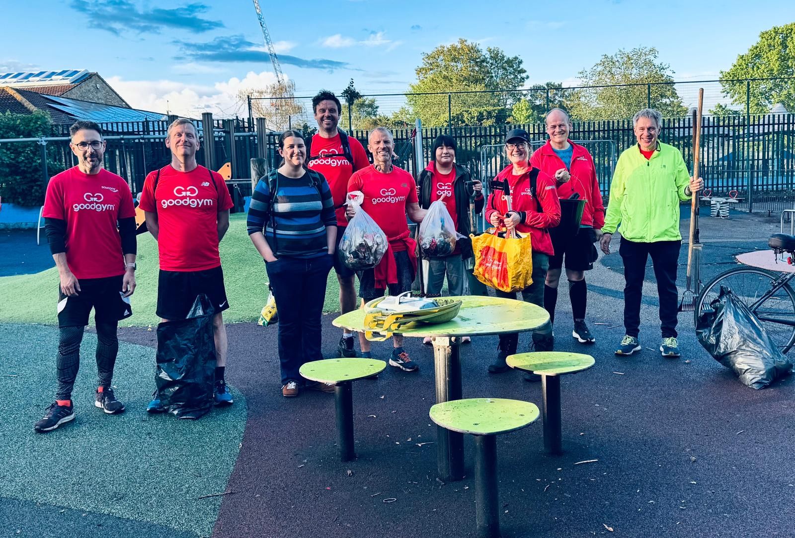 FERR and GoodGym volunteers after the Elm Road Rec playground clean-up